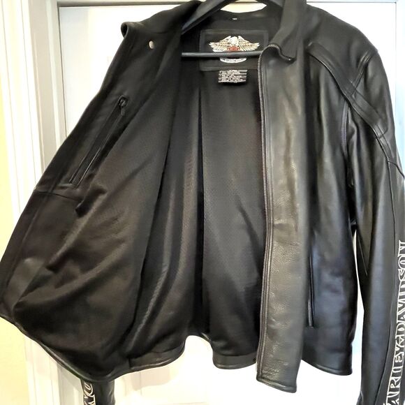 Harley Davidson Mens Roadhouse Black Leather MOTORCYCLE Jacket 3XL 97072-09VM - Picture 5 of 16